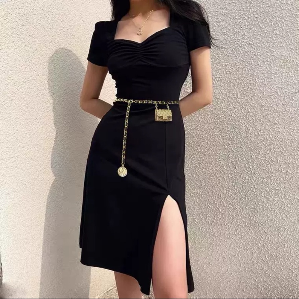 Gold Waist Chain Mini Bag Belt Trendy Viral - Picture 5 of 6